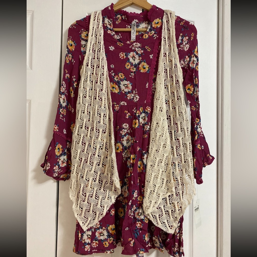 Beautees Girls Floral Long Sleeve Dress